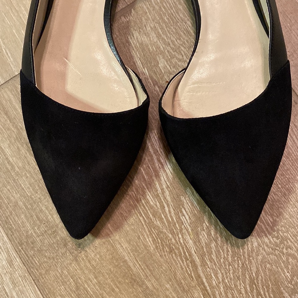 Cole Haan Black Suede and Leather Point D’orsay Flats - Picture 7 of 11